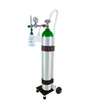 Kit para Oxigênio Medicinal Portátil 5lts Alumínio com Carrinho