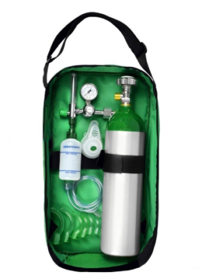 Kit para Oxigênio Medicinal Portátil 5lts Alumínio / Regulador + Bolsa